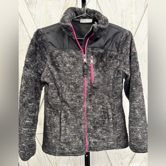 Dkny Jackets & Blazers - Dkny Black and Gray Teddy Jacket with Textured Design